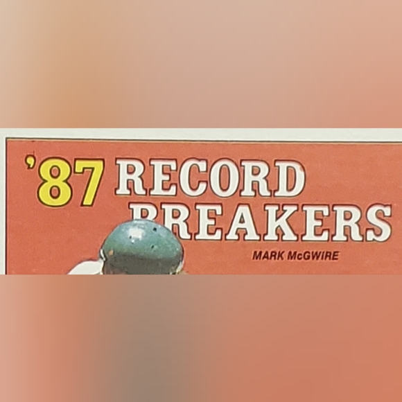 1988 Topps Mark McGwire '87 Record Breakers with 4+ Errors RARE!! - Picture 3 of 5